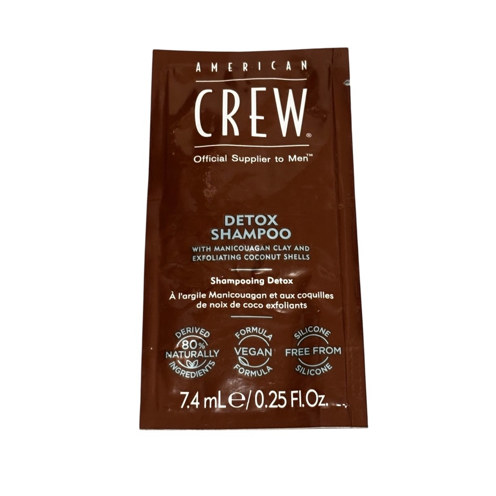 Lot of 10 American Crew Detox Shampoo Packets 0.25oz Travel Size Vegan Clay